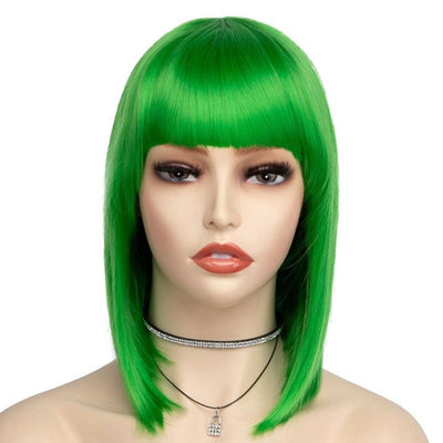 Women’s St Patrick's Day Bright Green Short Wig - animeccos.com