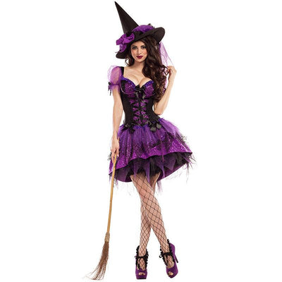 Deluxe Women’s Evil Purple Witch Costume - animeccos.com