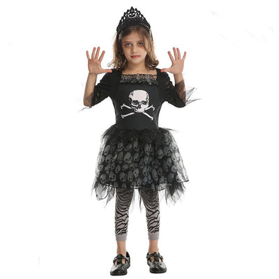 Girl’s Dark Skeleton Princess Halloween Costume - animeccos.com