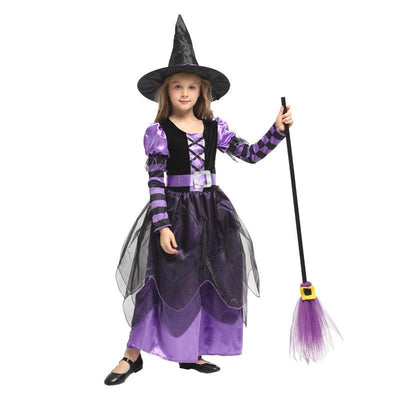 Girl’s Charming Purple Witch Costume - animeccos.com