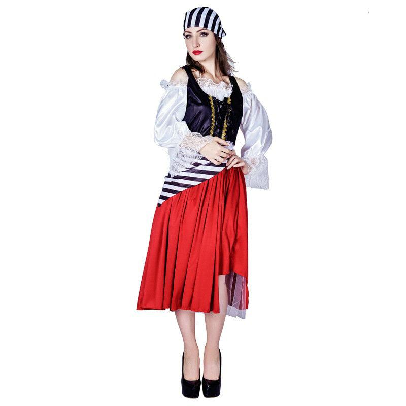 Adult Women Captain Pirates Caribbean Pirate Skirt Costume