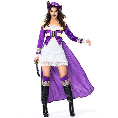 Aldult Women's Pirate Purple Dress Costume - animeccos.com