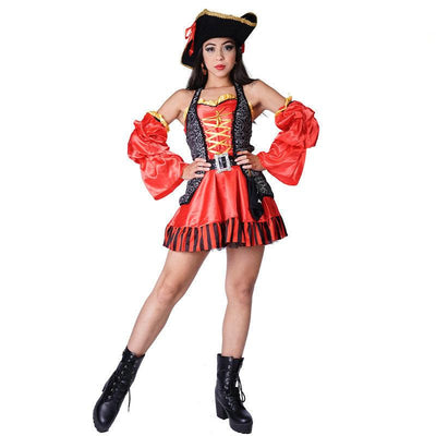 Halloween Pirate Adult Red Costume For Women - animeccos.com