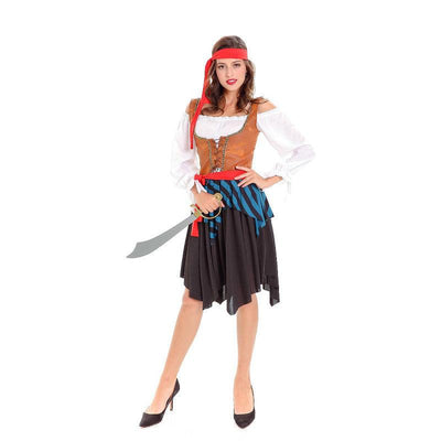 Pirates The Caribbean Cosplay Dress Halloween Female Pirate Costume Party Costumes Adult - animeccos.com