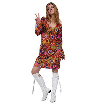 Retro Hippie 70s Dress Costume - animeccos.com