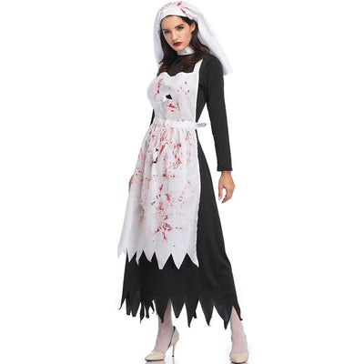 Women’s Zombie Nun Party Costume - animeccos.com