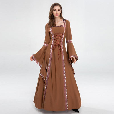 Brown Renaissance Lady Costume Dress for Women - animeccos.com