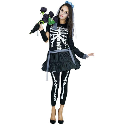 Classic Skeleton Halloween Costume Set for Women - animeccos.com
