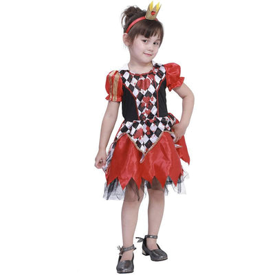 Girl’s Scary Evil Jester Kids Costume Dress - animeccos.com