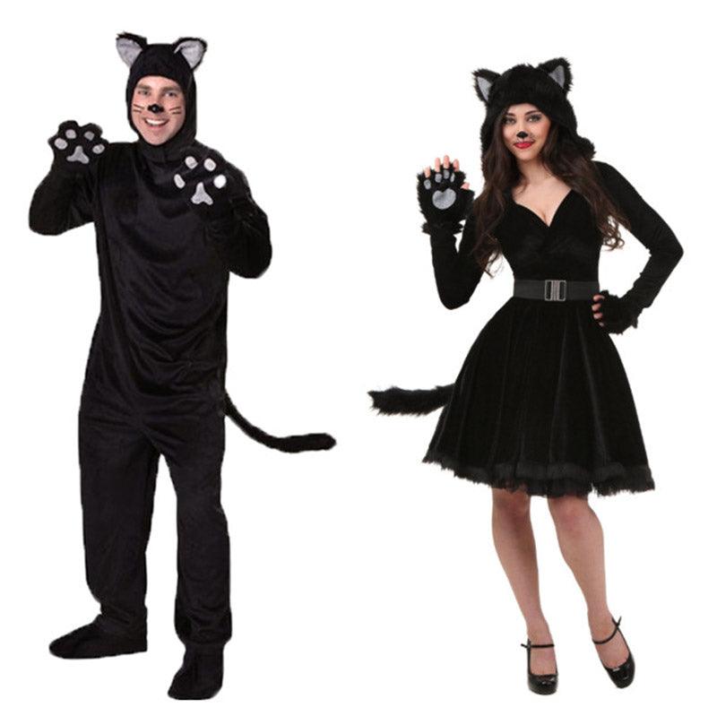 Black Cat Performance Party Cosplay Suit Adult Couples Costume