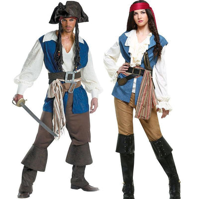Haloween Caribbean Pirate Cosplay Suit Adult Couples Costume - animeccos.com