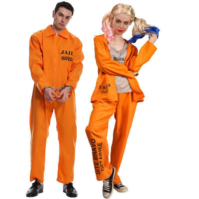 Orange Prisoner Party Cosplay Jumpsuit Couples Costume - animeccos.com