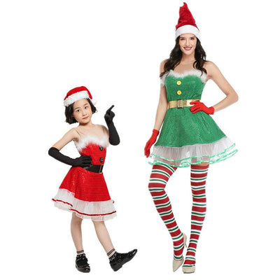 Sweeat Elf Dress Christmas Family Costumes - animeccos.com